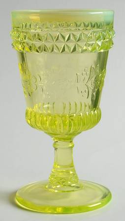 Wildflower Vaseline by L G Wright Glass