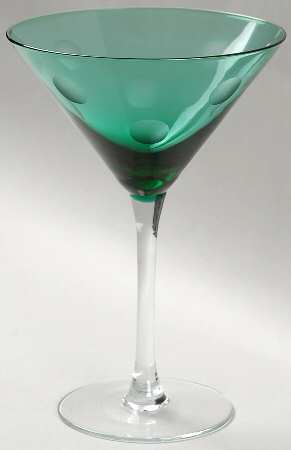 Polka Dot Emerald Green Martini