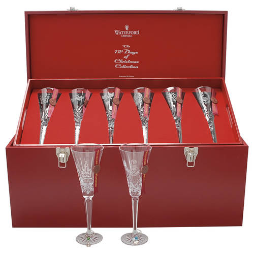Twelve Days of Christmas (8 Piece) Flute Set with Charms & Wood Case