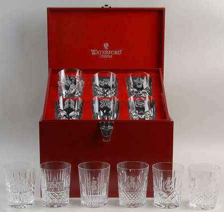 Twelve Days of Christmas (12 Pc) Double Old Fashioned Set w/Wood Case