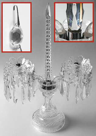 Candelabras 2 Light Candelabra with Bobeche and Prisms