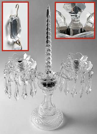 Candelabras 2 Light Candelabra with Bobeche & Prisms