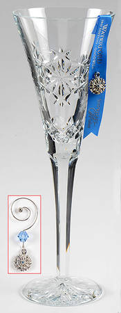 Snowflake Wishes (No Box) Goodwil Fluted Champagne w/2 Charms