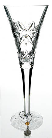 Snowflake Wishes Peace Fluted Champagne w/Wine Charm