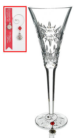 Snowflake Wishes (No Box) Joy Fluted Champagne w/2 Charms