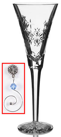 Snowflake Wishes Goodwill Fluted Champagne w/Wine Charm