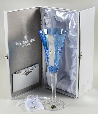 Snowflake Wishes (Boxed) Lt Blue Goodwill Fltd Champagne w/2 Charms