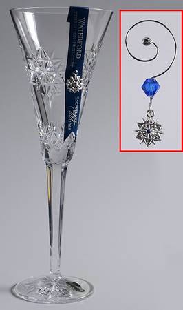 Snowflake Wishes (Boxed) Friendship Fluted Champagne w/2 Charms