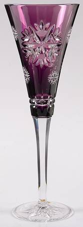 Snowflake Wishes Amethyst Health Fluted Champagne No Charms