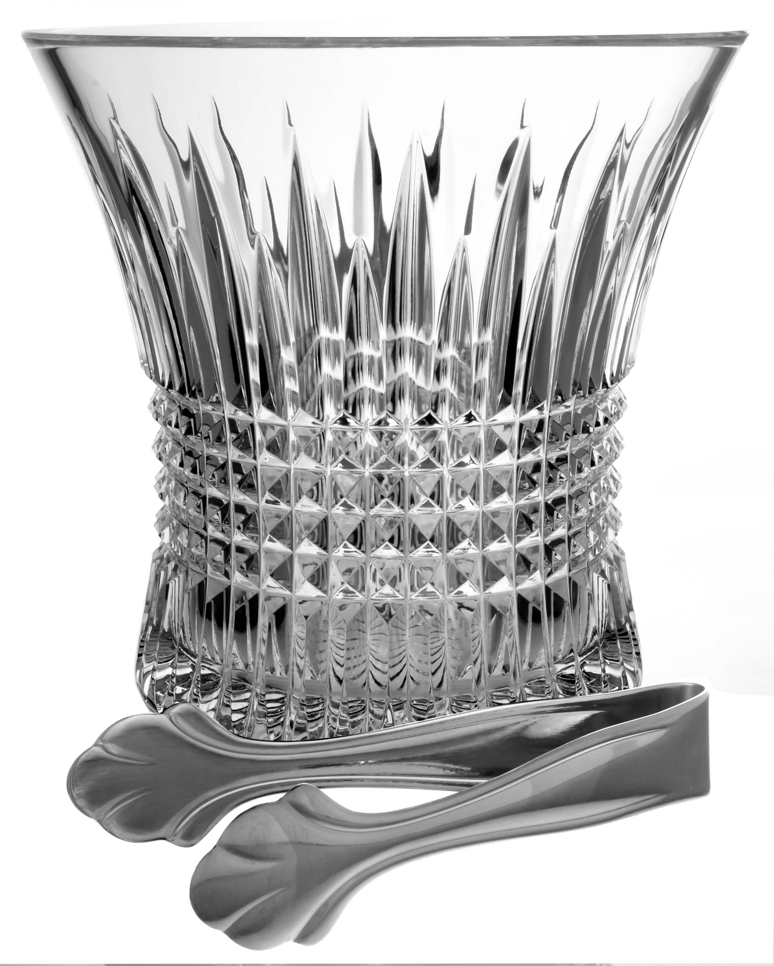 Lismore Diamond Ice Bucket with Tongs