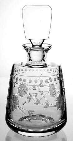 Vintage Etched Spirit Decanter & Stopper