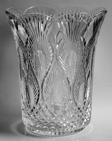 Peacock 11" Flower Vase by Waterford Crystal