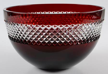 Red Cut 8" Round Bowl