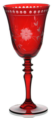 Garnet Vintage Etched Wine Glass