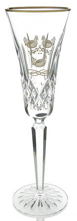 Lismore Twelve Days of Christmas Gold Fluted Champagne No Charm