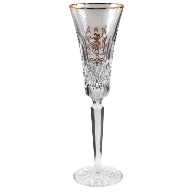 Lismore Twelve Days of Christmas Gold Fluted Champagne No Charm