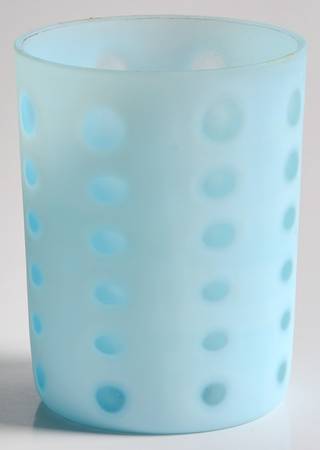 Eye Dot Blue Frosted by L G Wright Glass