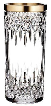 Lismore Reflection with Gold Band 12" Flower Vase