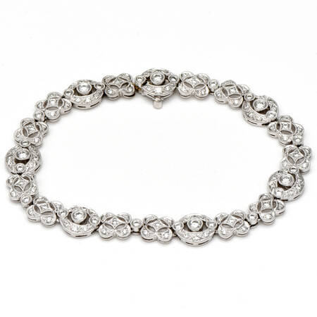 Platinum 18KW Pave Diamond(1.65) Circular Link Bracelet