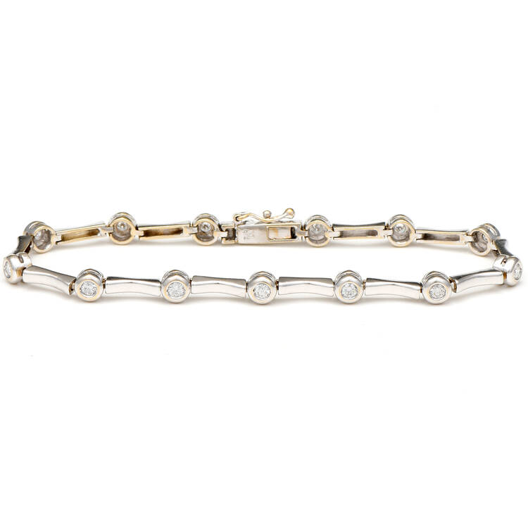 18KW Diamond(0.80) Column Bar Line Bracelet
