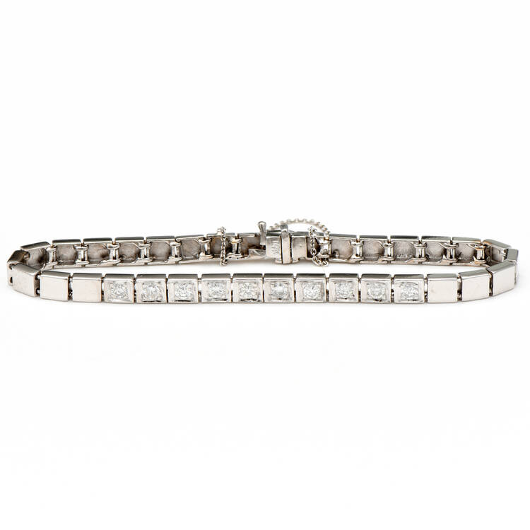 14KW Diamond(1.0) Bar Bracelet
