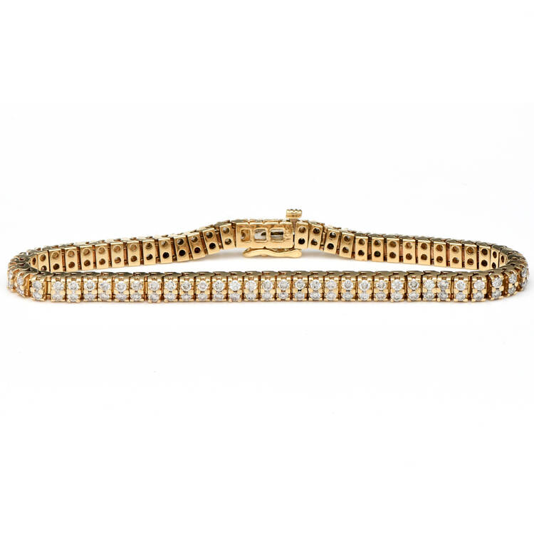 14KY Double Row Diamond(4.06) Tennis Bracelet