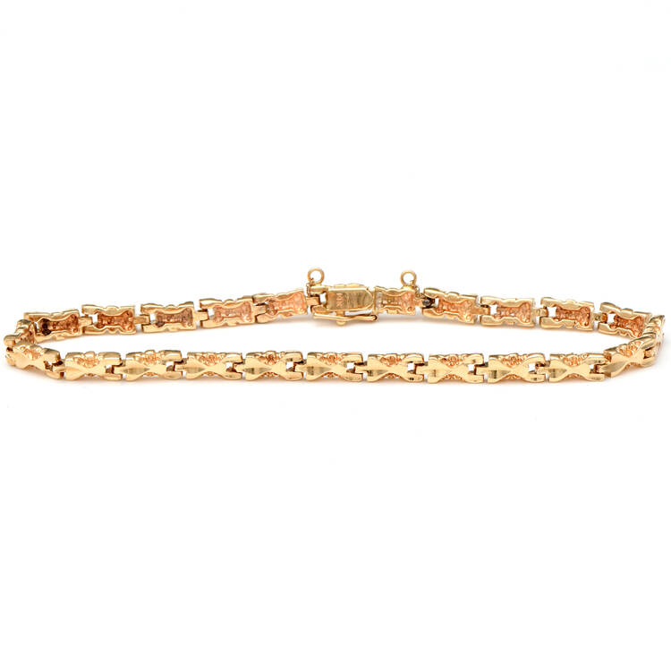14KY Nugget Mirror Link Bracelet