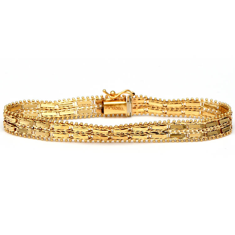 14KY Imperial Mirror Bar Link Bracelet