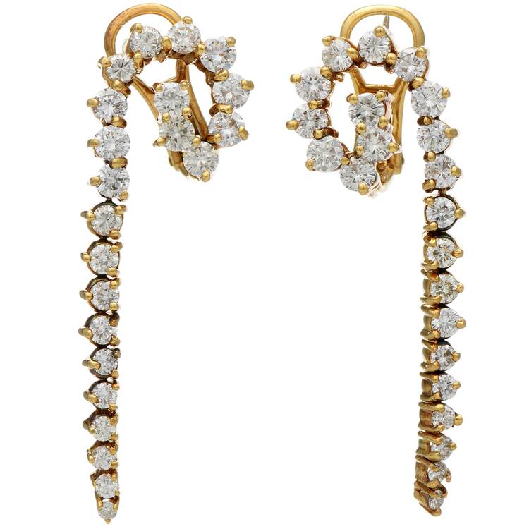 18KY Jose Hess Diamond (3.00) Drop Earrings