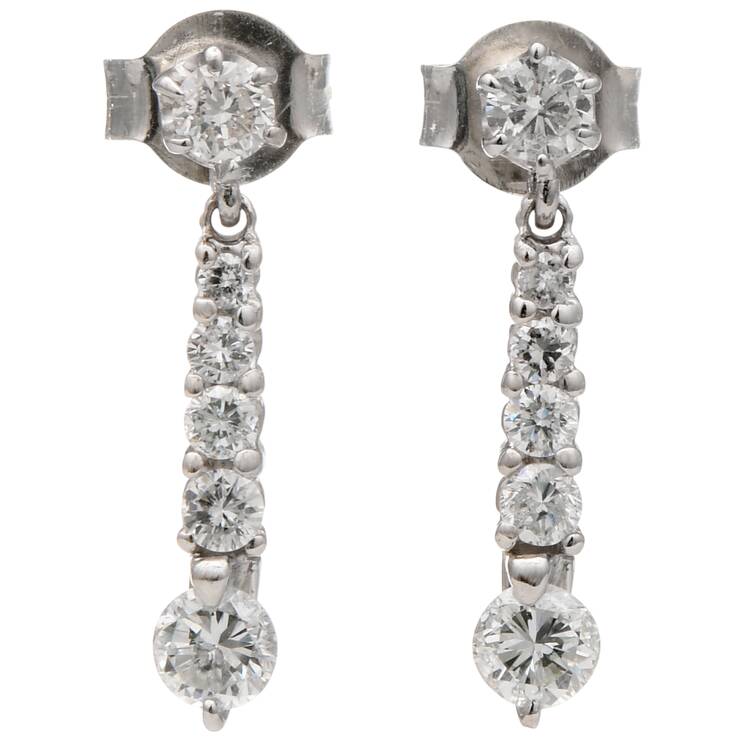 Platinum Diamond (1.10) Dangle Earrings