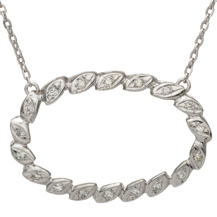 14KW Diamond (0.27) Laurel Wreath Necklace