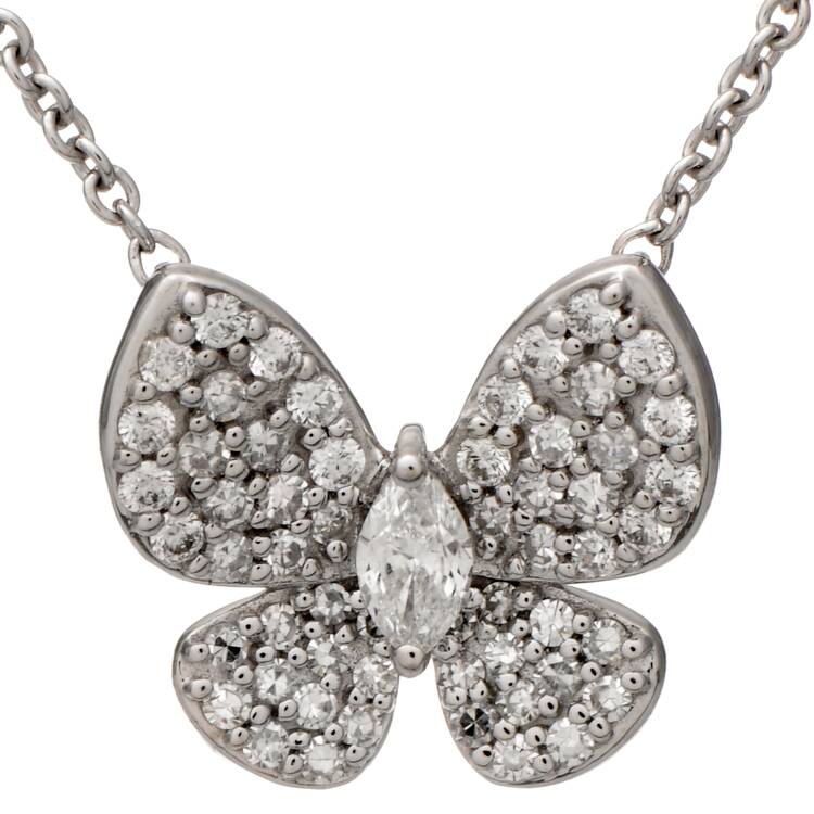 14KW Effy Diamond(0.41) Butterfly Necklace