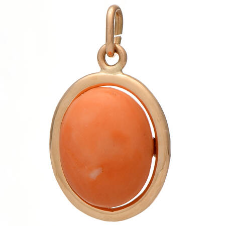 14KY Coral Bead Pendant