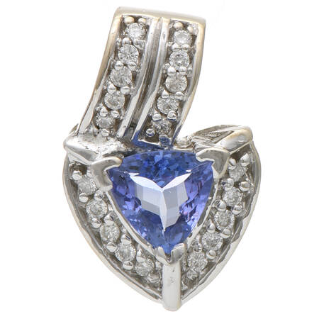 14KW Tanzanite(1.28) & Diamond(.20) Pave Pendant