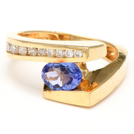 14KY Tanzanite(0.60) & Diamond(0.25) Ring