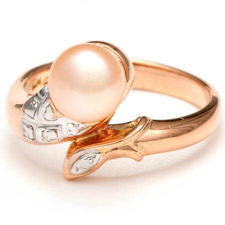 14KR Pink Freshwater Pearl Ring