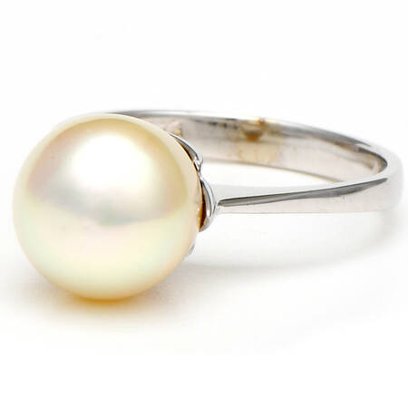 18KW Cultured Pearl (10.5mm) Ring