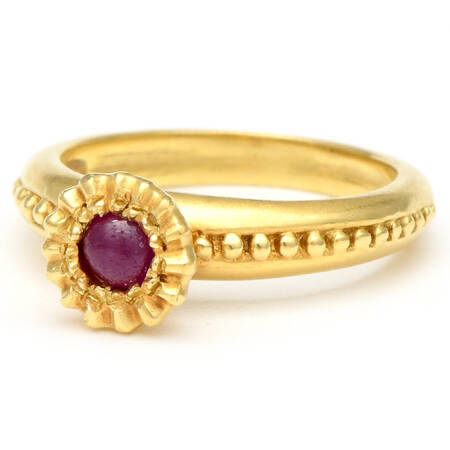 18KY SeidenGang Etruscan Style Rubellite Tourmaline Ring