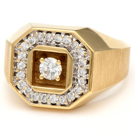 14KY Diamond(0.55) Octagon Form Textured Ring