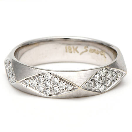 18KW Sarosi Diamond(0.55) Geometric Eternity Satin Band Ring
