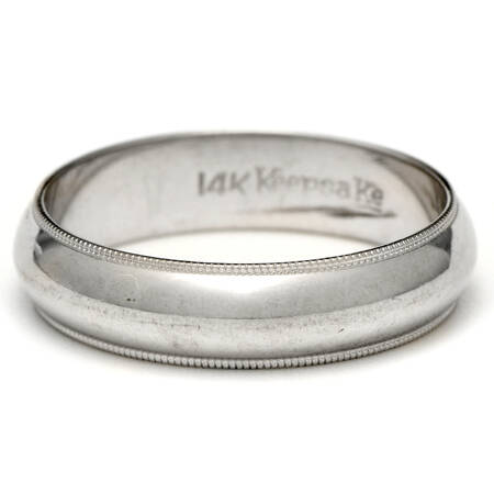 14KW Milgrain Edged Wedding Band Ring