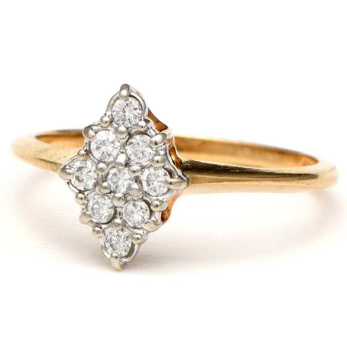 14KYW Petite Pave Diamond(0.15) Ring