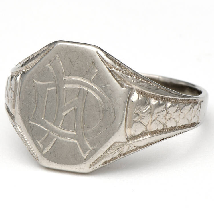 14KW Ostby & Barton Co. Edwardian Signet Ring