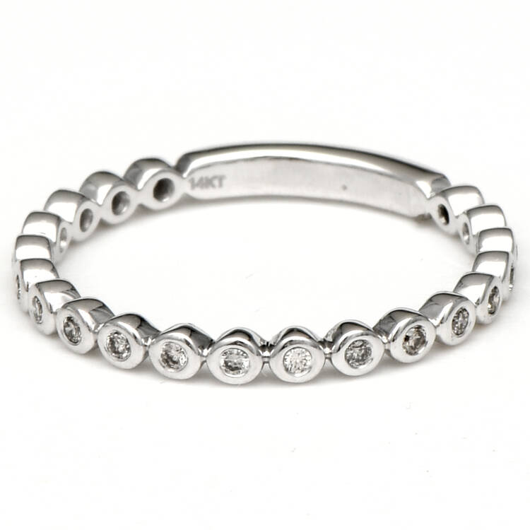 14KW Diamond (0.15) Bezel Band Ring