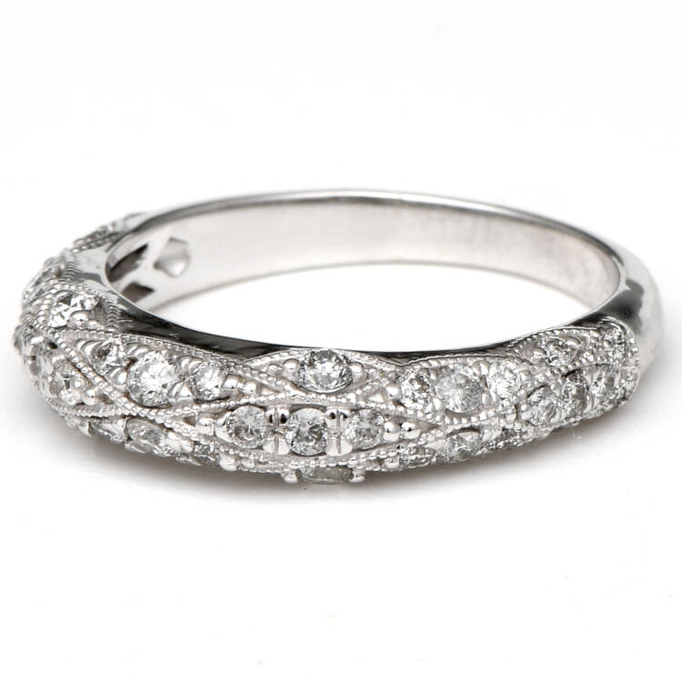 14KW Diamond (0.77) Lace Band Ring