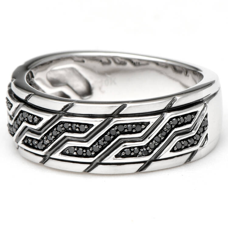 10KW Black Diamond(0.30) Zigzag Band Ring