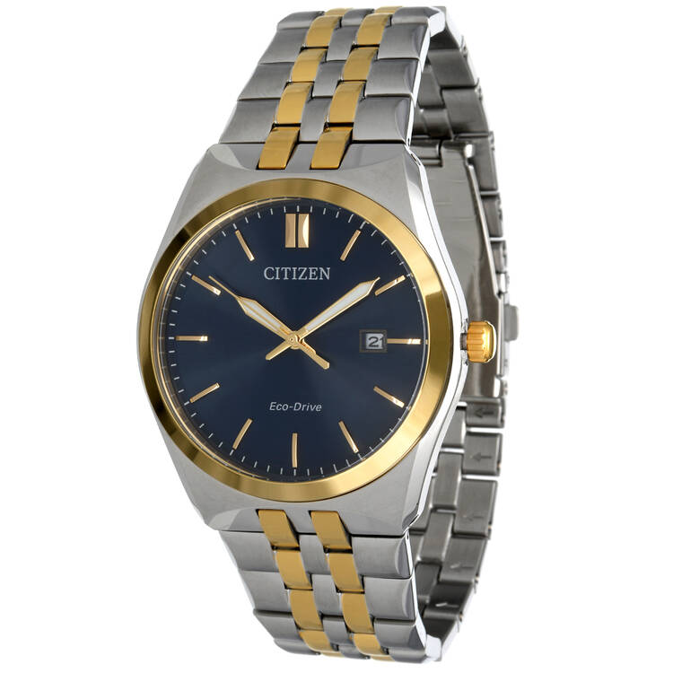 Citizen Corso Two Tone Blue Dial Eco Drive Quartz Watch