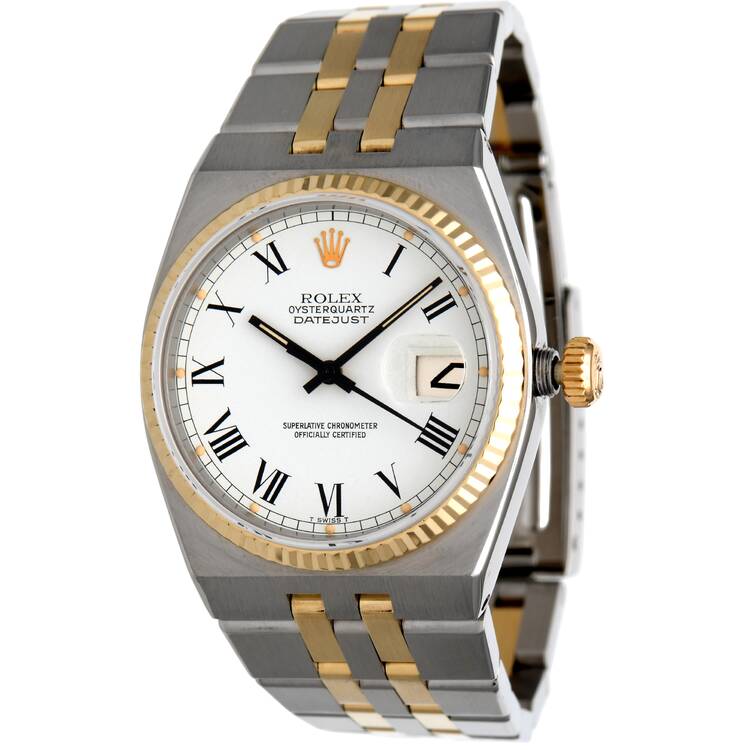 Rolex Oysterquartz 17013 with Buckley Roman Numeral White Dial Circa 1980