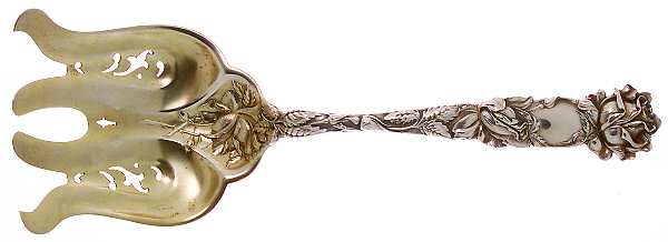 Bridal Rose (Sterling, 1903) Large Solid Asparagus Serving Fork