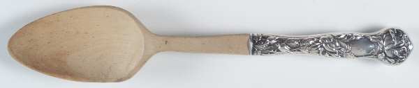 Bridal Rose (Sterling, 1903) Salad Serving Spoon with Wooden Bowl